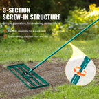 30 - Inch Lawn Leveling Rake with Extended Steel Handle - soilcommander