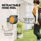 30m Retractable Garden Hose Reel Wall Mounted Auto Rewind - soilcommander