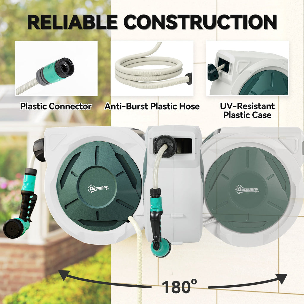 30m Retractable Hose Reel Wall Mounted & Lockable - soilcommander