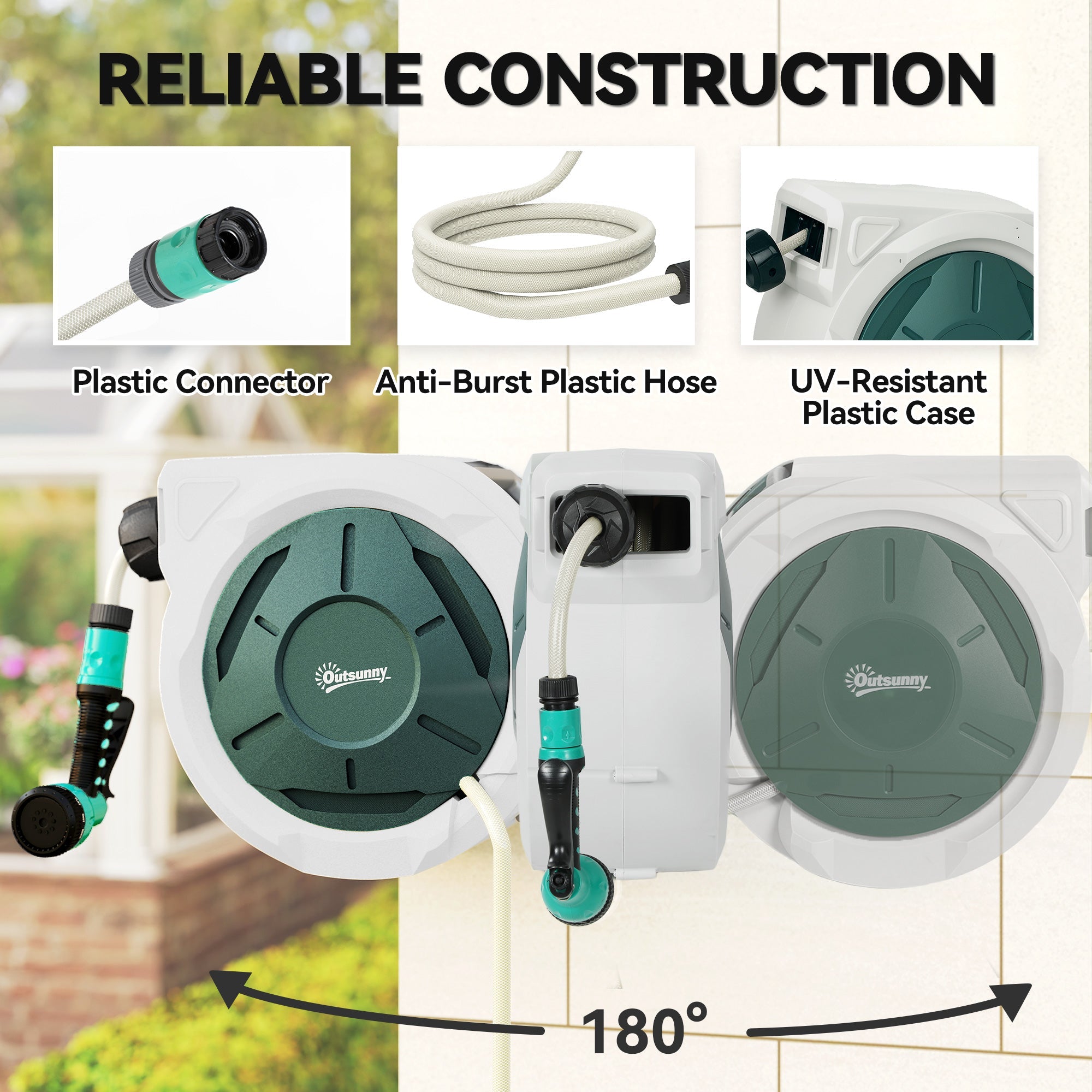 30m Retractable Hose Reel Wall Mounted & Lockable - soilcommander