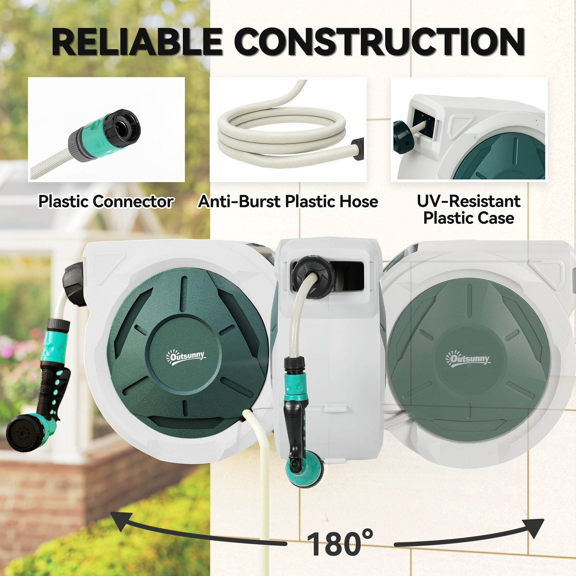 30m Retractable Hose Reel Wall Mounted & Lockable - soilcommander