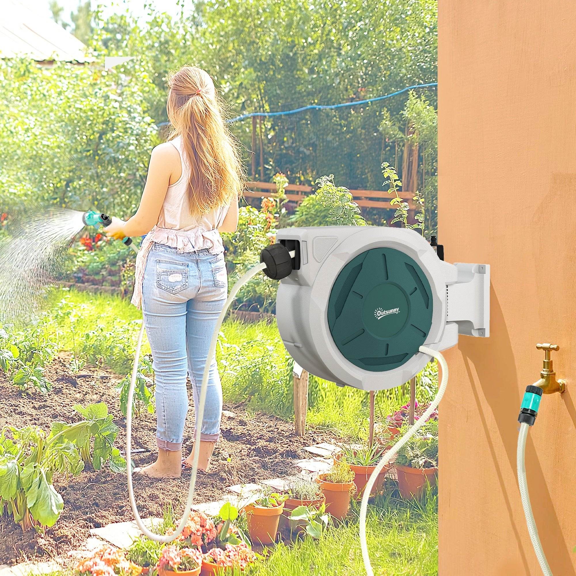 30m Retractable Hose Reel Wall Mounted & Lockable - soilcommander