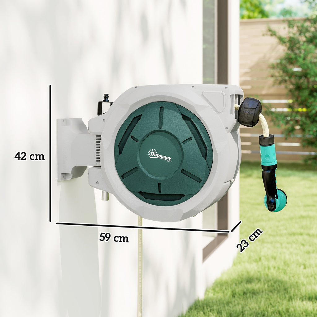 30m Retractable Hose Reel Wall Mounted & Lockable - soilcommander