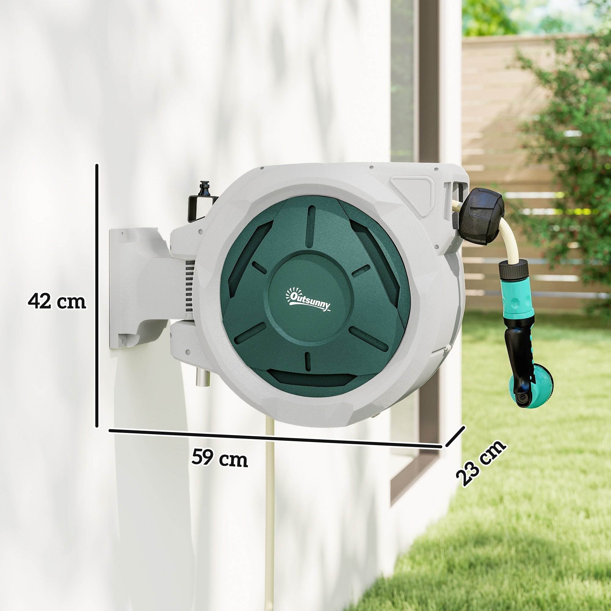 30m Retractable Hose Reel Wall Mounted & Lockable - soilcommander
