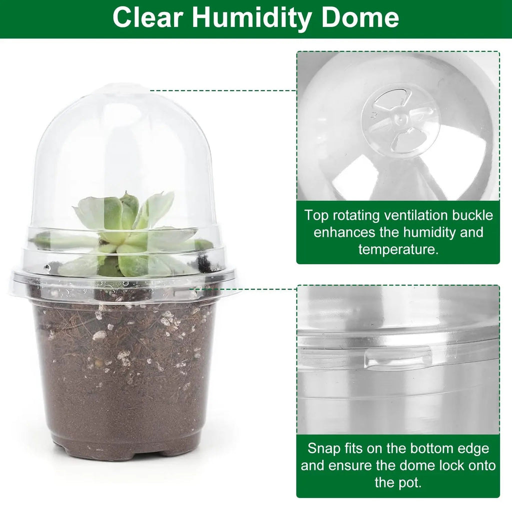 30Pcs Plant Nursery Pots With Dome & Drainage Holes - soilcommander