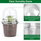 30Pcs Plant Nursery Pots With Dome & Drainage Holes - soilcommander