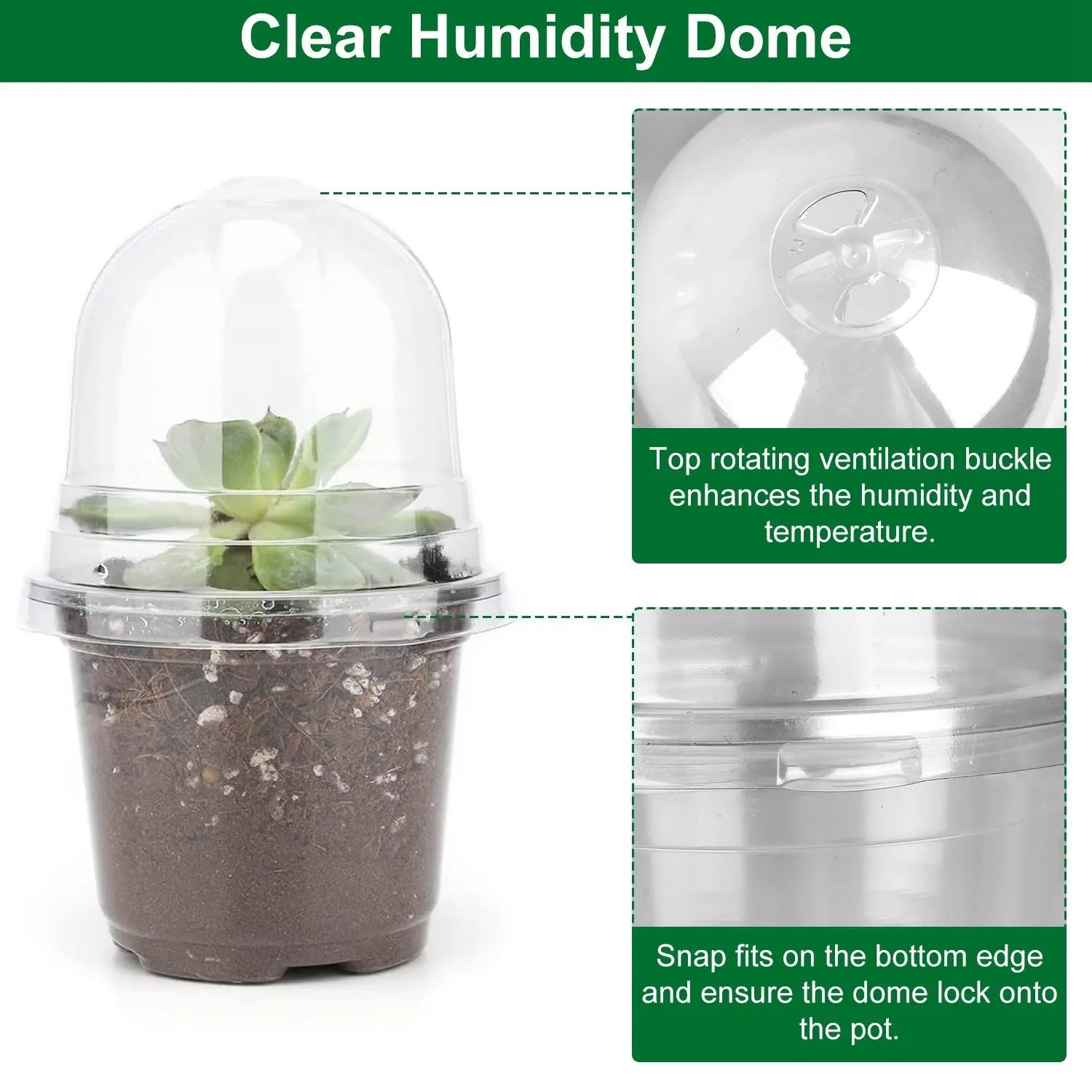 30Pcs Plant Nursery Pots With Dome & Drainage Holes - soilcommander