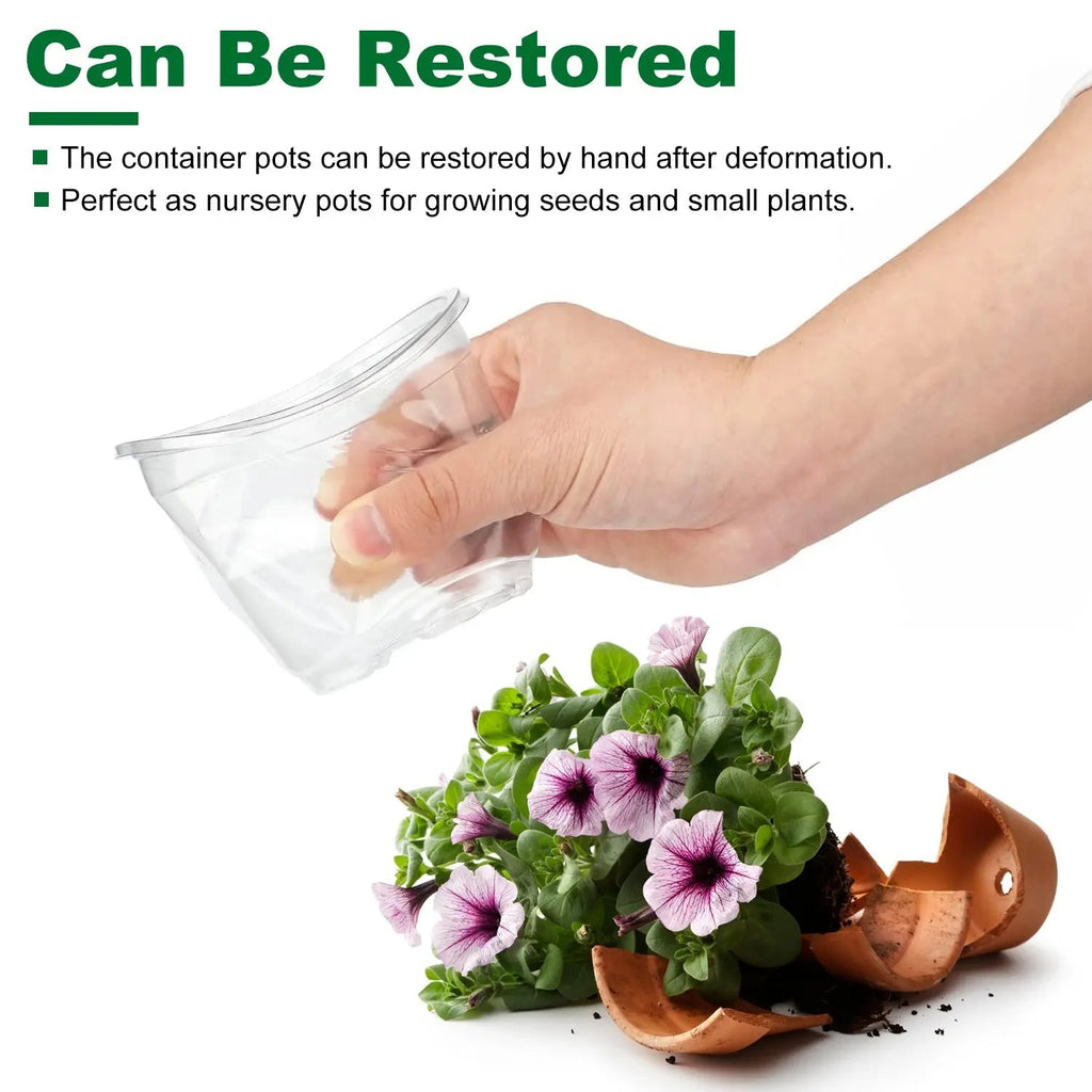 30Pcs Plant Nursery Pots With Dome & Drainage Holes - soilcommander