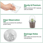 30Pcs Plant Nursery Pots With Dome & Drainage Holes - soilcommander