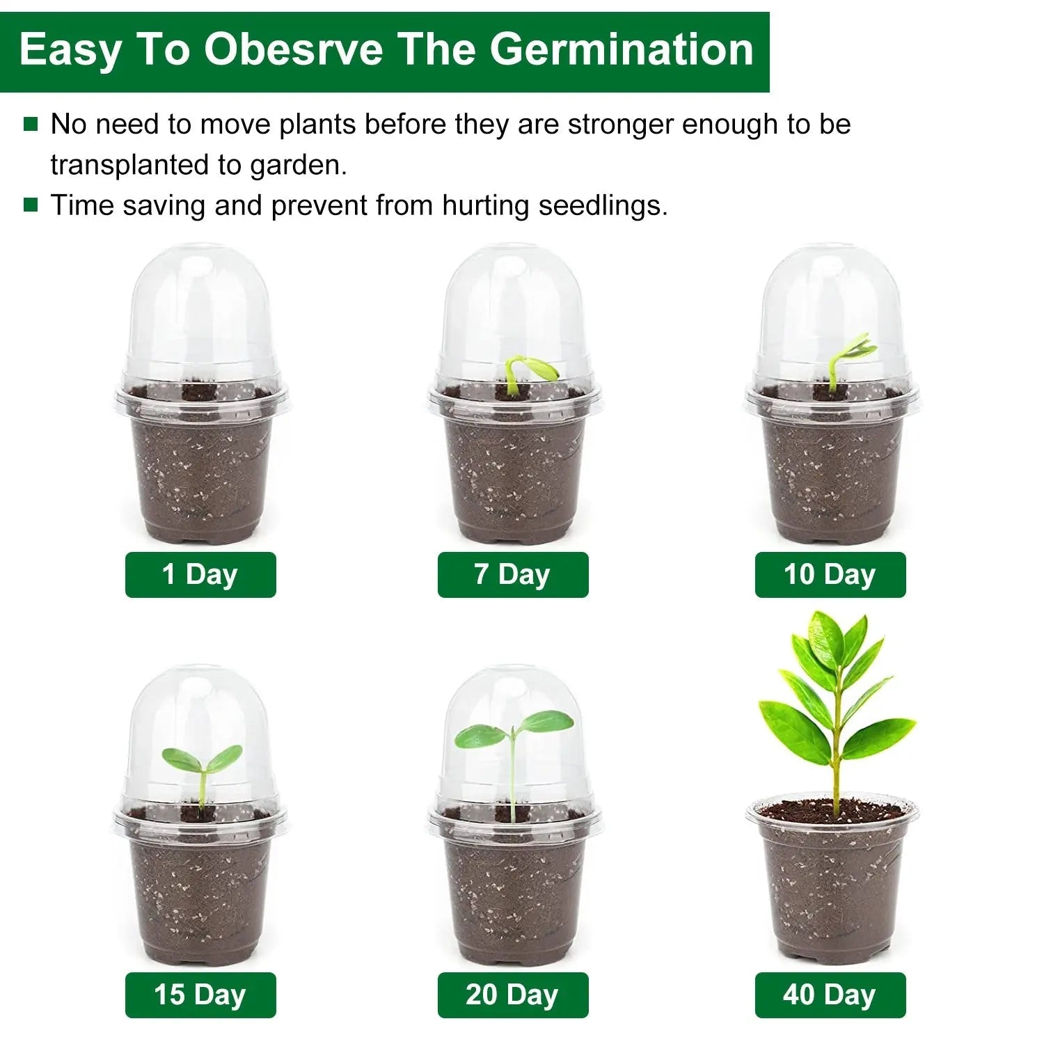 30Pcs Plant Nursery Pots With Dome & Drainage Holes - soilcommander
