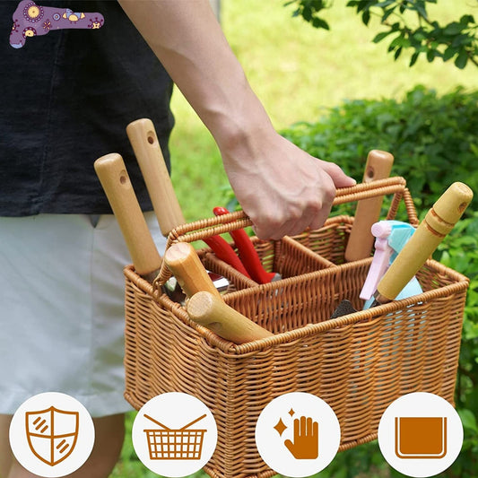Hand Gardening Tools: Pruning Scissors, Gloves, Hoe, Shovel