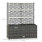 33L Light Grey Rattan Planter with Trellis for Climbing Plants - soilcommander