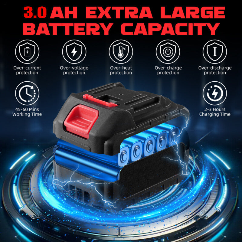 12 Inch Cordless Chainsaw,Electric Handheld Wood Cutter  Battery For 21V