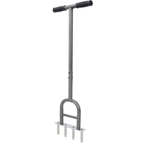 4 Corer Manual Plug Lawn Grass Aerator Tool with Soft Rubber Grip for Loosening Soil - SoilCommander