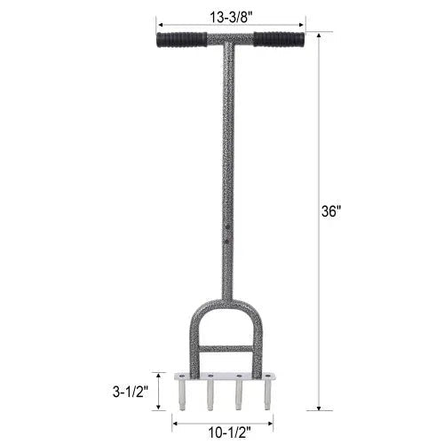 4 Corer Manual Plug Lawn Grass Aerator Tool with Soft Rubber Grip for Loosening Soil - SoilCommander