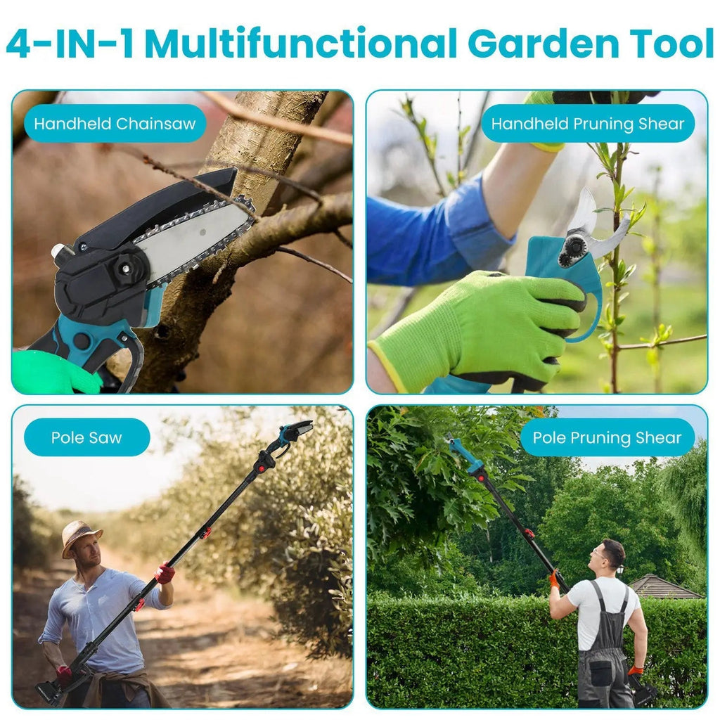 4 - in - 1 Cordless Pruning Shear with Electric Chainsaw with SK5 Blade - soilcommander