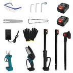 4 - in - 1 Electric Pole Saw & Pruning Shear Combo With Dual Batteries - soilcommander
