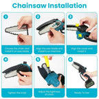 4 - in - 1 Electric Pole Saw & Pruning Shear Combo With Dual Batteries - soilcommander