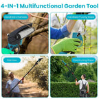 4 - in - 1 Electric Pole Saw & Pruning Shear Combo With Dual Batteries - soilcommander