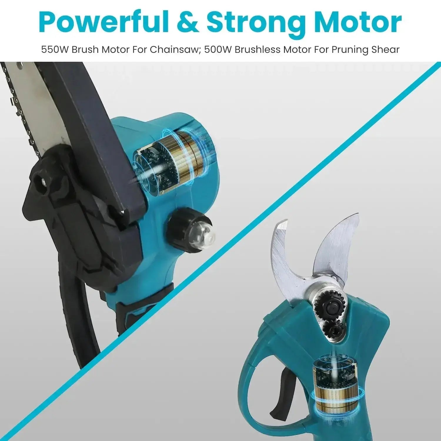 4 - in - 1 Electric Pole Saw & Pruning Shear Combo With Dual Batteries - soilcommander