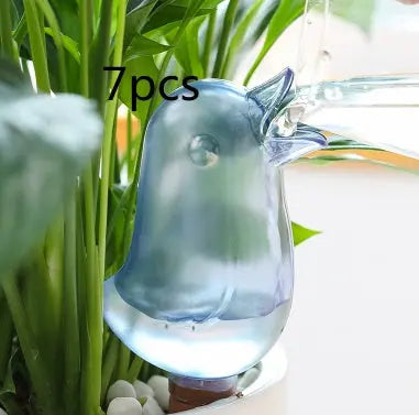 Self-watering bird-shaped plant watering bulb in indoor garden, 7 pieces