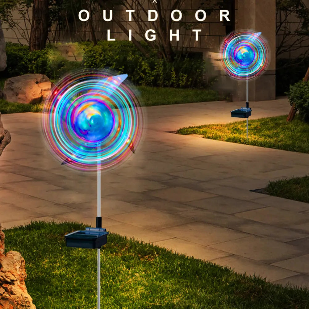Led Solar Wind Spinner Light Garden Path Outdoor Yard Pinwheels Windmill Decor Patio Lawn Christmas Holiday Decoration 1
