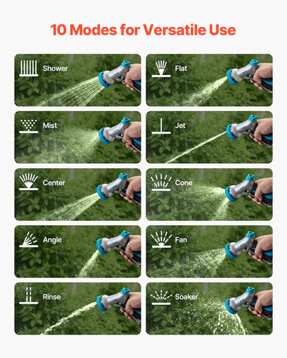 Hose Nozzle 10 Spray Patterns Garden Hose Nozzle Sprayer For Watering & Washing