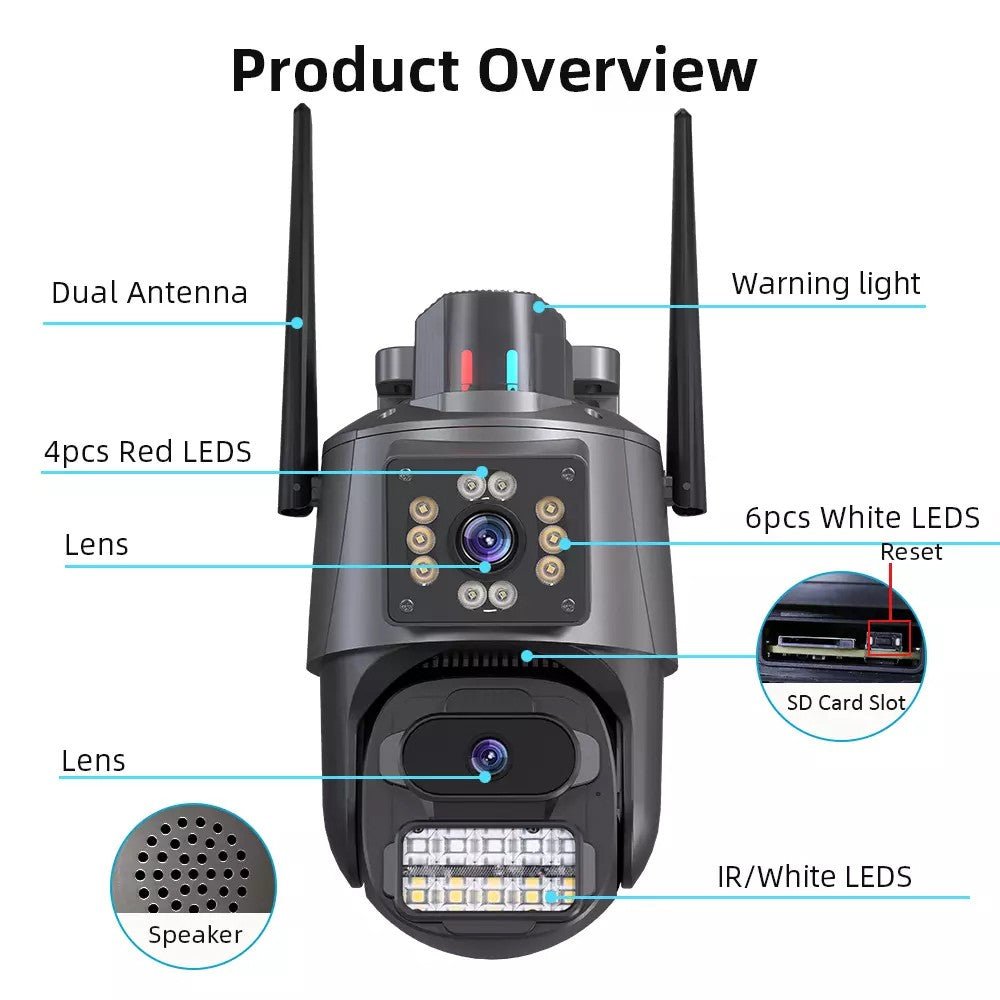 4K Outdoor CCTV Camera – 8MP WiFi PTZ Smart IP66 - soilcommander