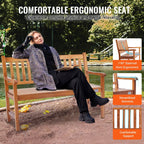 50 - Inch Solid Wood Garden Bench With Backrest & Armrests - soilcommander