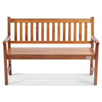 50 - Inch Solid Wood Garden Bench With Backrest & Armrests - soilcommander