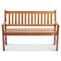 50 - Inch Solid Wood Garden Bench With Backrest & Armrests - soilcommander