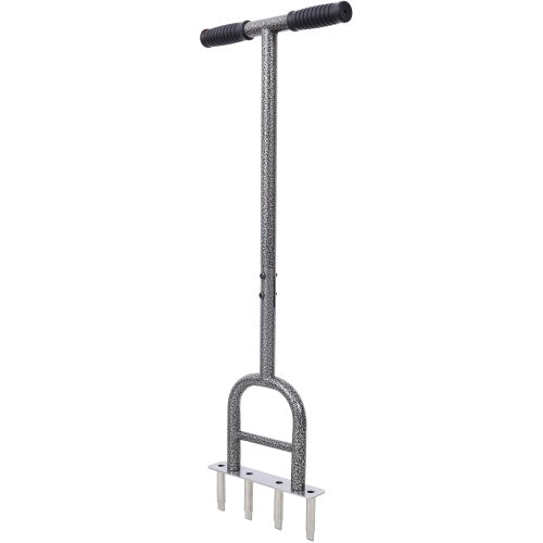 Lawn Coring Aerator, 4 Corer Plug Aerator Tool With Soft Rubber Grip, Manual Grass Aerating Tool, Garden Tool & Cleaning Hand Tool For Loosening Soil And Improving Lawn Health