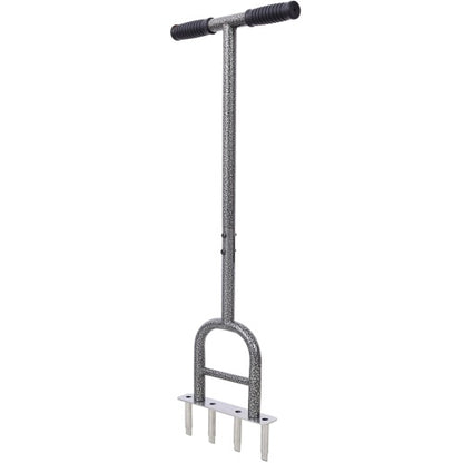 Lawn Coring Aerator, 4 Corer Plug Aerator Tool With Soft Rubber Grip, Manual Grass Aerating Tool, Garden Tool & Cleaning Hand Tool For Loosening Soil And Improving Lawn Health