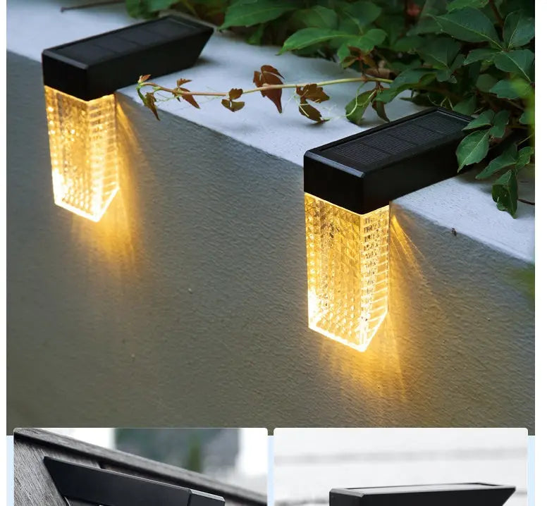 LED Solar Stairs Lights Outdoor Lighting Waterproof Step Deck Light Fence Railing Garden Yard Decoration 1