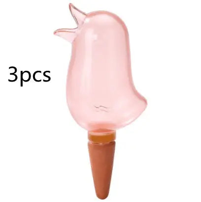 Set of 3 bird-shaped plant watering stakes for garden automatic irrigation