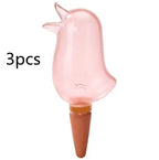 Set of 3 bird-shaped plant watering stakes for garden automatic irrigation
