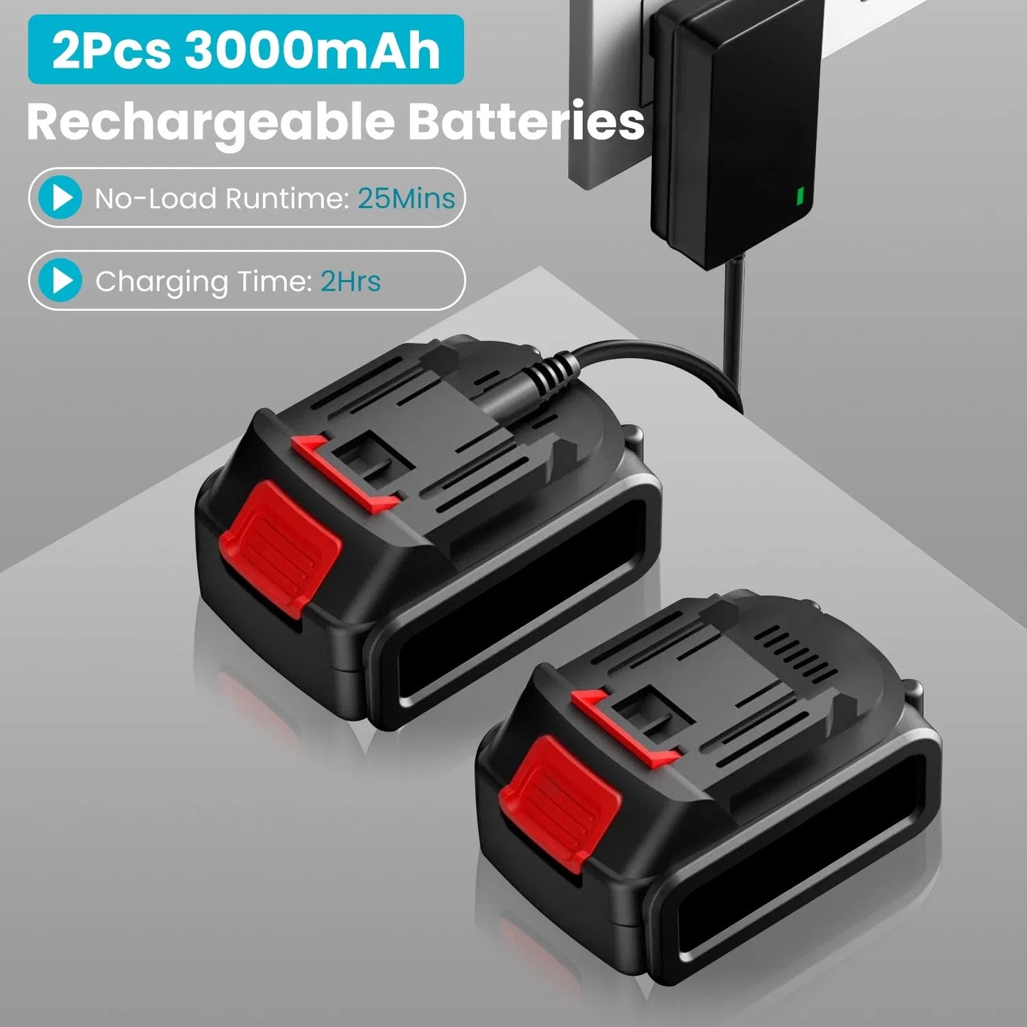 4-in-1 Pole Pruning Shears, Electric Pruning Shears & Pole Saws For Tree Trimming With 7 Adjustable Head Angles,Cordless Pole Shears And Battery Pole Saw With 2Pcs 3000mAh Rechargeable Batteries