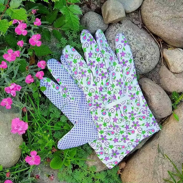 Soft and Comfortable Printed Protective Gloves for Gardening