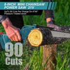 8 - Inch Cordless Mini Chainsaw Kit with 2 Batteries - soilcommander