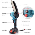 8 - Inch Cordless Mini Chainsaw Kit with 2 Batteries - soilcommander