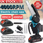 8 - Inch Cordless Mini Chainsaw Kit with 2 Batteries - soilcommander