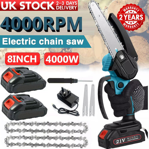 8 - Inch Cordless Mini Chainsaw Kit with 2 Batteries - soilcommander
