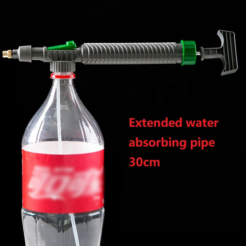 Adjustable bottle watering sprayer nozzle for easy plant care, featuring a comfortable grip and multiple spray settings.
