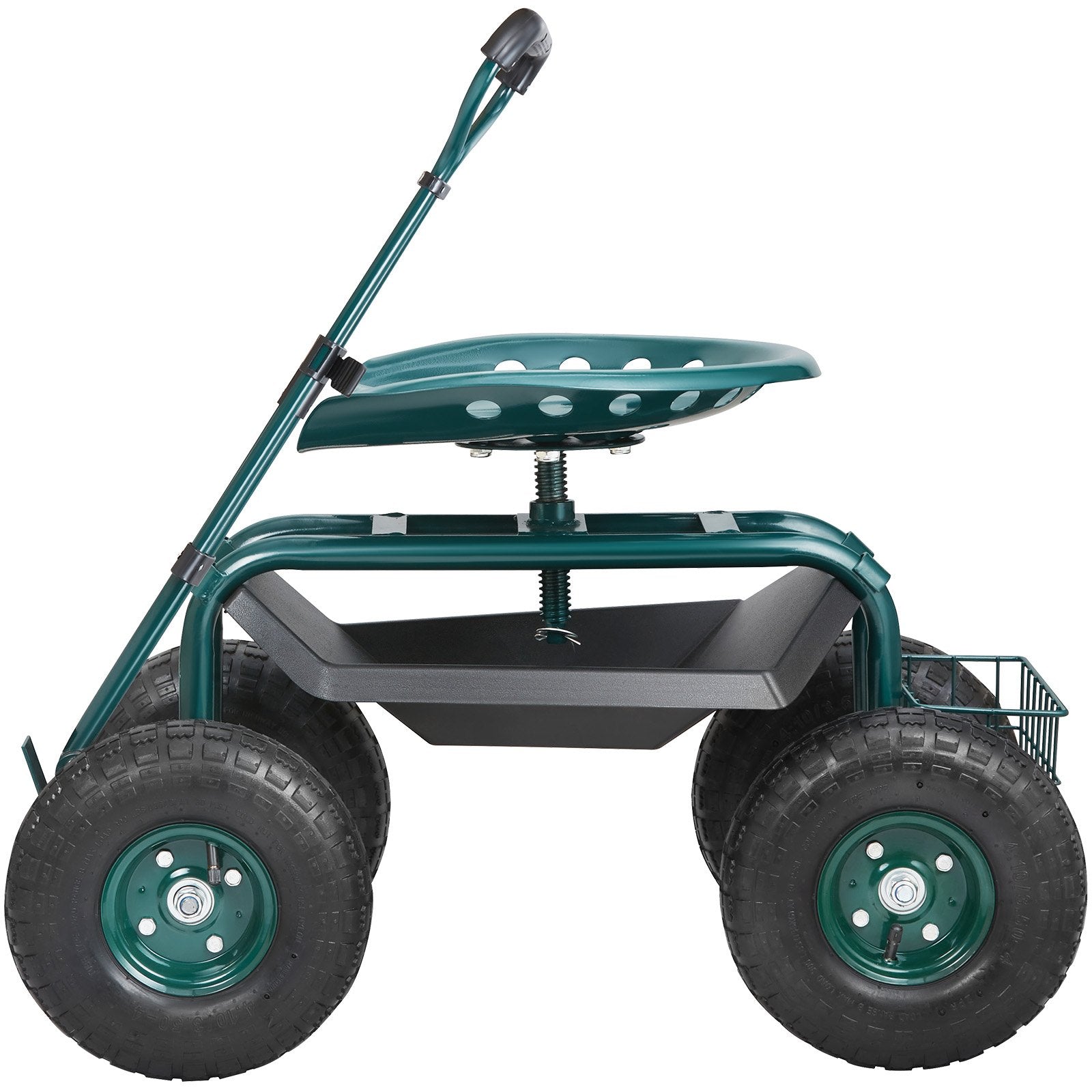 Heavy-Duty Garden Scooter Cart with Steering Handle