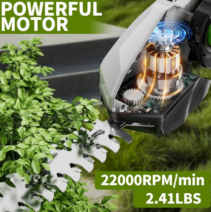Cordless Hedge Trimmer, 2-in-1 Electric Handheld Grass Shears With 21V 2.0 Battery X2, Grass Trimmer, Mini Bush Trimmer Kit For Garden, Patio And Lawn