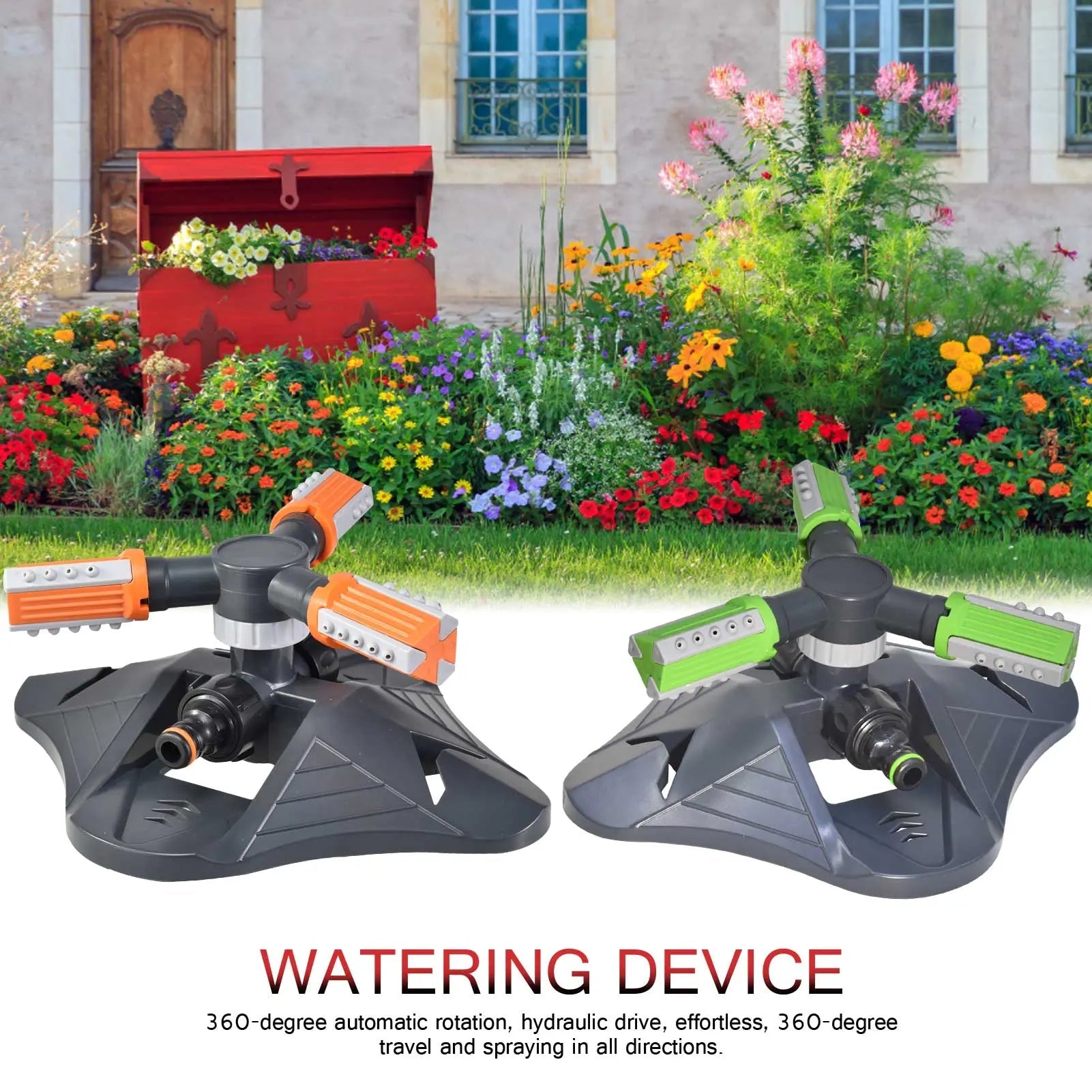 Adjustable 360 Degree 3 - arm Rotating Sprinklers Grass Lawn Automatic Watering Nozzles Garden Agriculture Irrigation Device - soilcommander