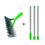 Adjustable Lawn Dethatcher Rake in Stainless Steel - soilcommander