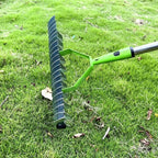 Adjustable Lawn Dethatcher Rake in Stainless Steel - soilcommander