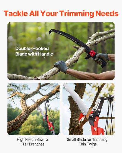 Manual Pole Saw Extendable Pole Tree Pruner 3.87 - 27 Ft With Scissors