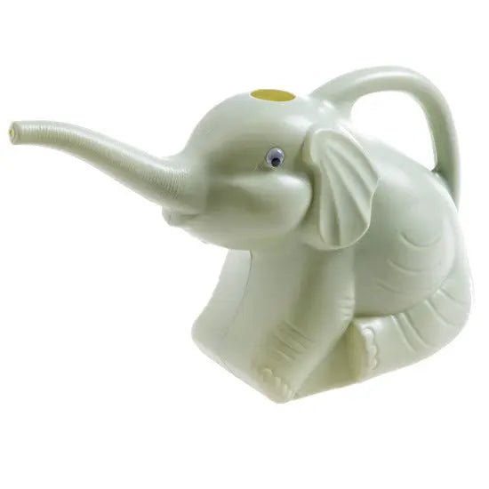 Baby elephant watering flowers - soilcommander